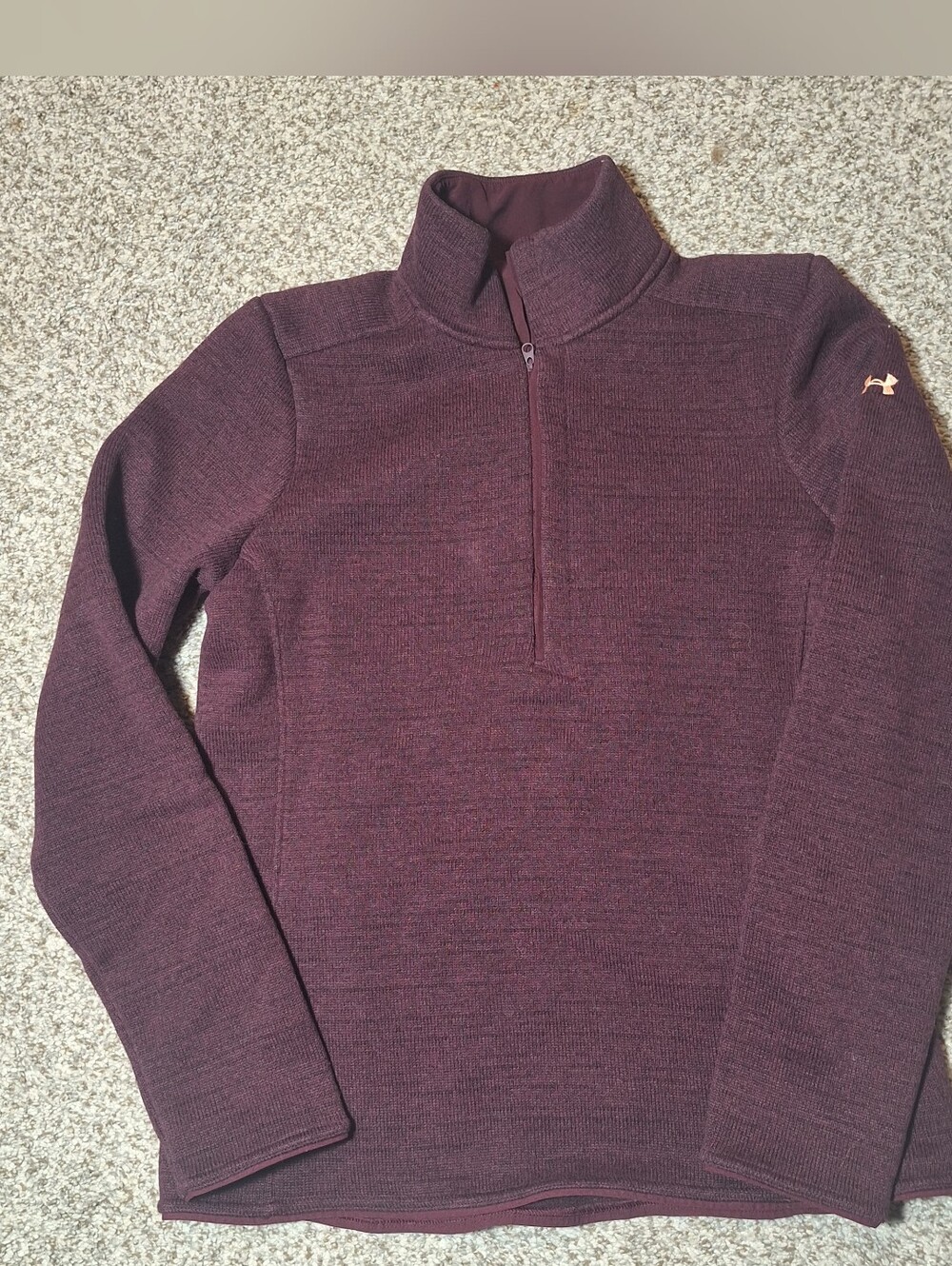 Under Armour Cold Gear 1/4 Zip Fitted Athletic Pullover (Women's Medium) Maroon